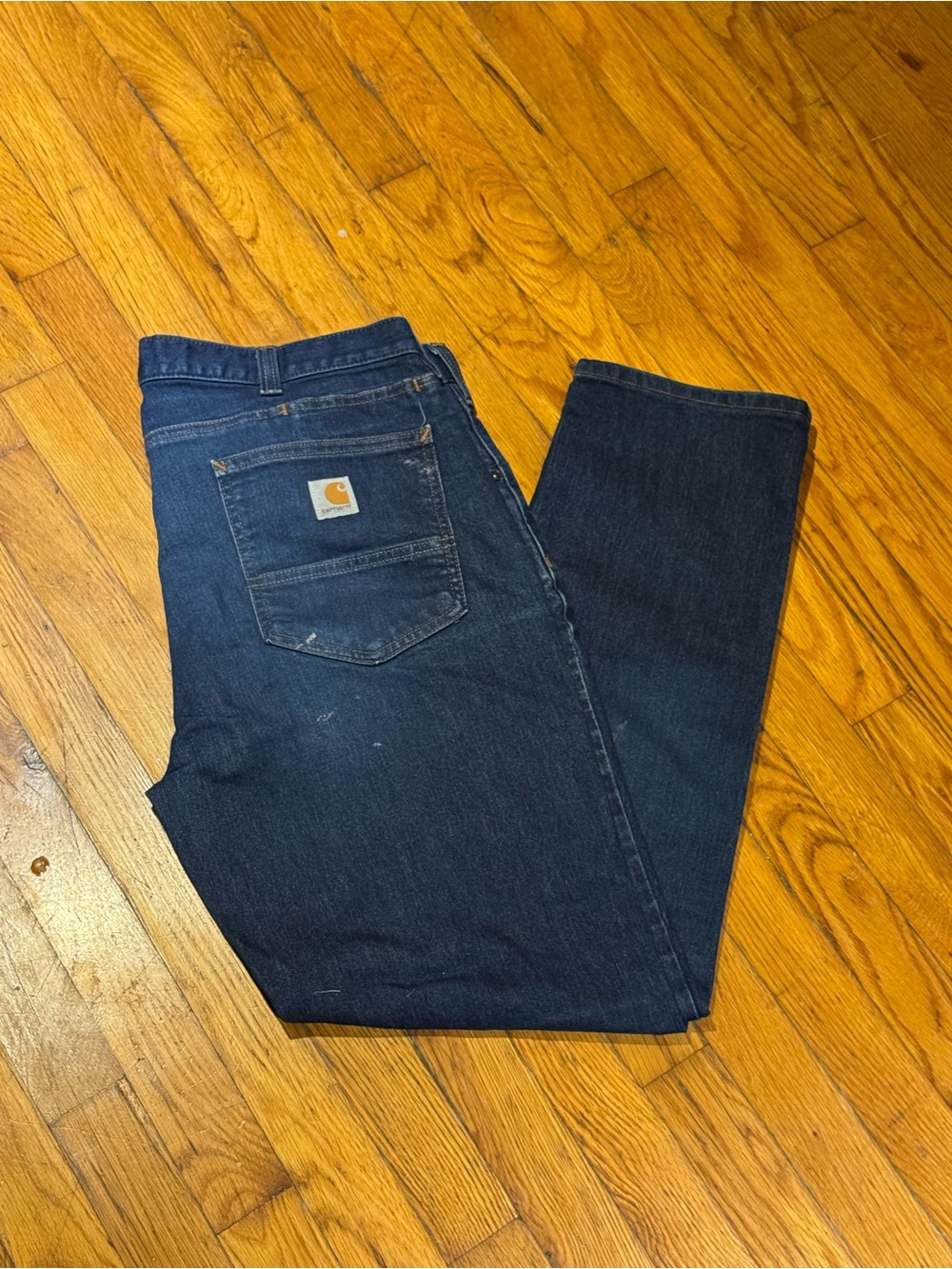 Carhartt Men's Straight Fit Dark Blue Work Jeans (38x32)
